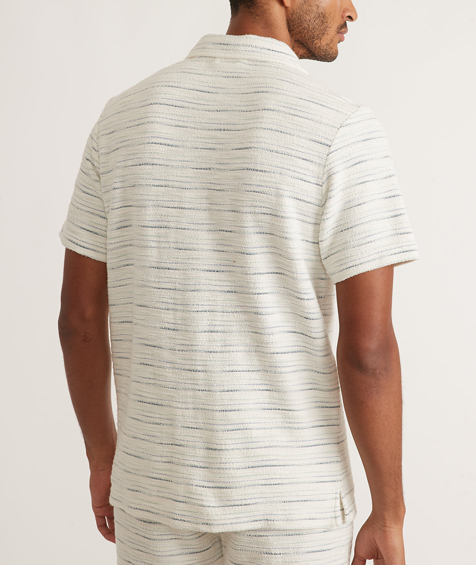 Beach Textured Resort Shirt in Natural Multi Stripe – Marine Layer