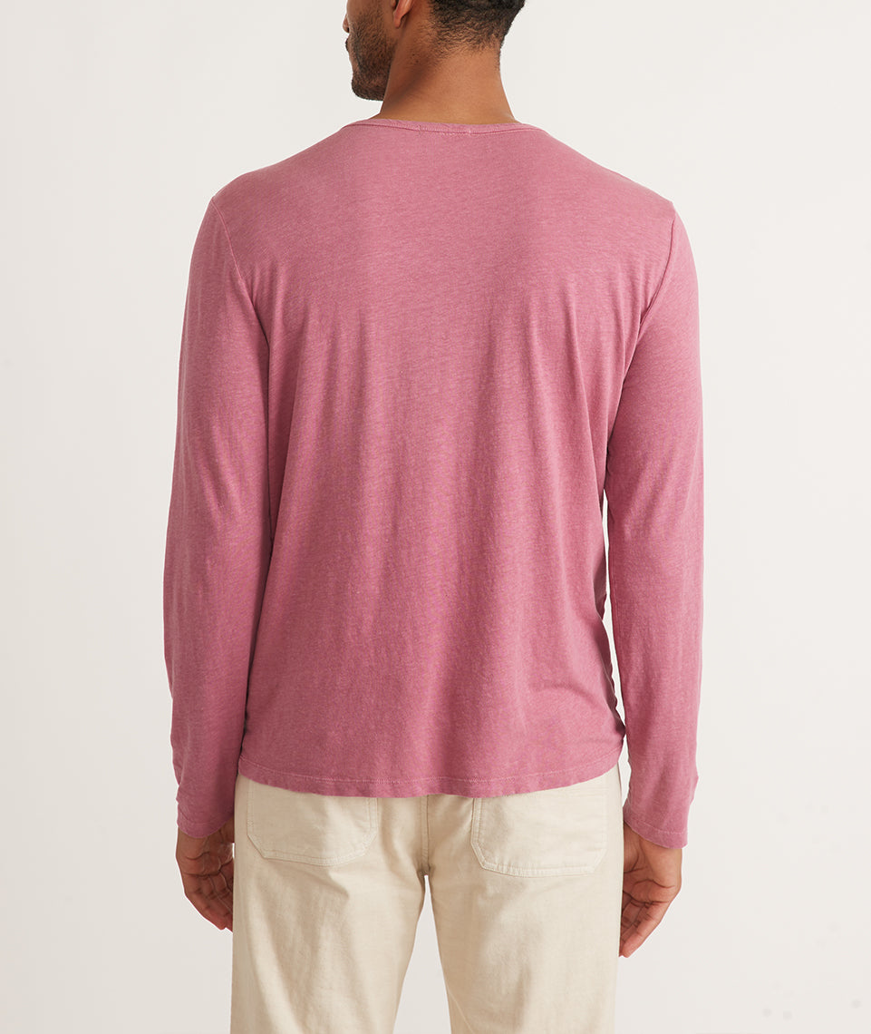 Long Sleeve Hemp Cotton Pocket Tee in Rose Wine – Marine Layer