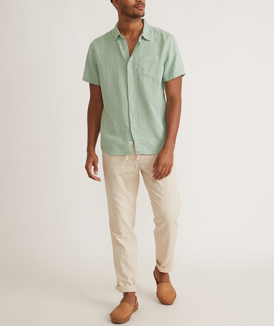 Theo Textured Shirt in Silt Green – Marine Layer