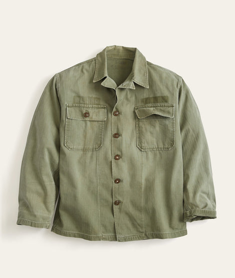 Herringbone Vintage Military Jacket (Womens M to Mens XS/S)