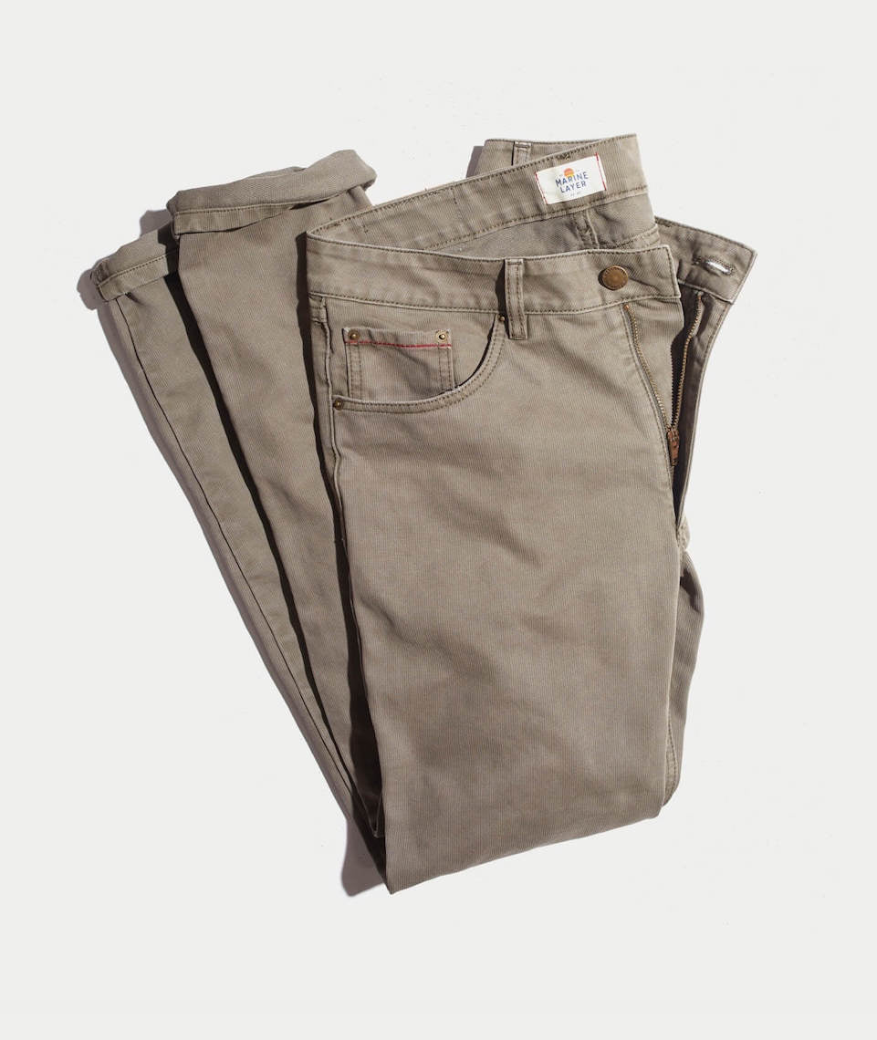 Beck 5 Pocket Pant in Worn Olive – Marine Layer