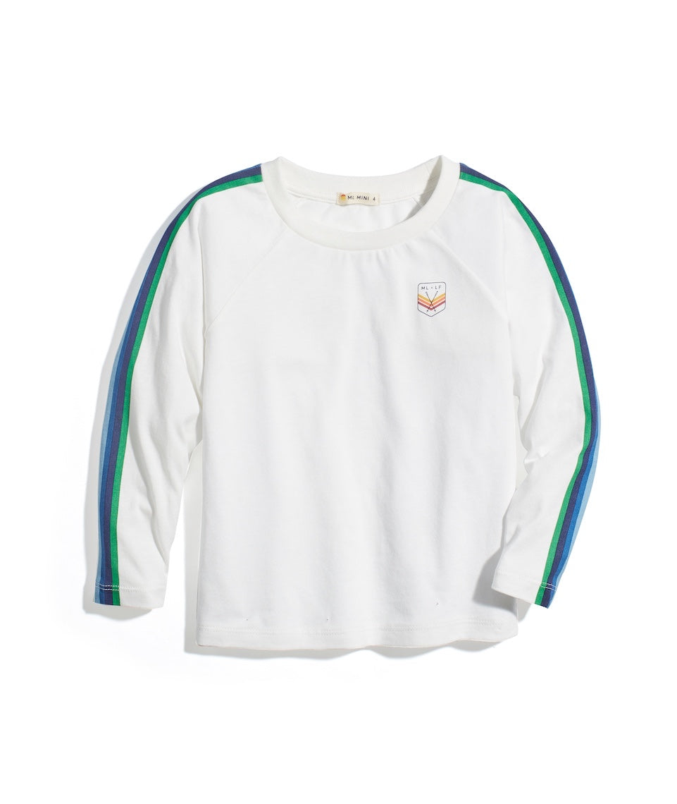 ML x LF Mini Raglan Stripe Tee in Natural Multi Stripe