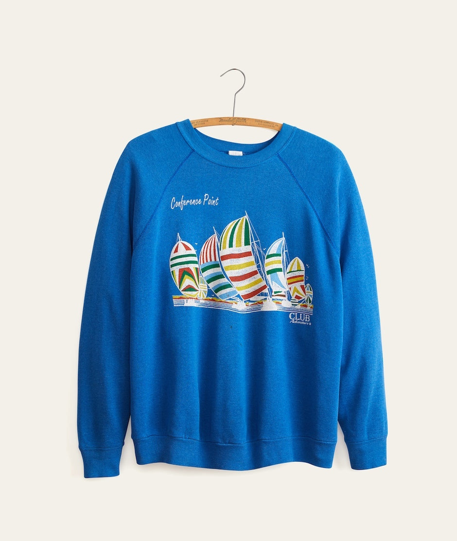80s Conference Point Sailboat Graphic Sweatshirt