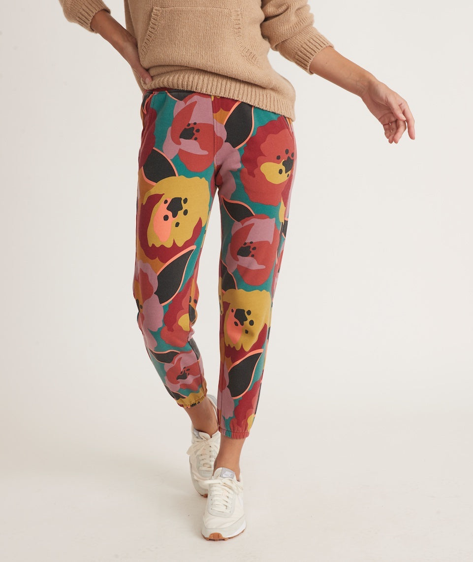 Amelia Sweatpant in Exploded Floral Marine Layer