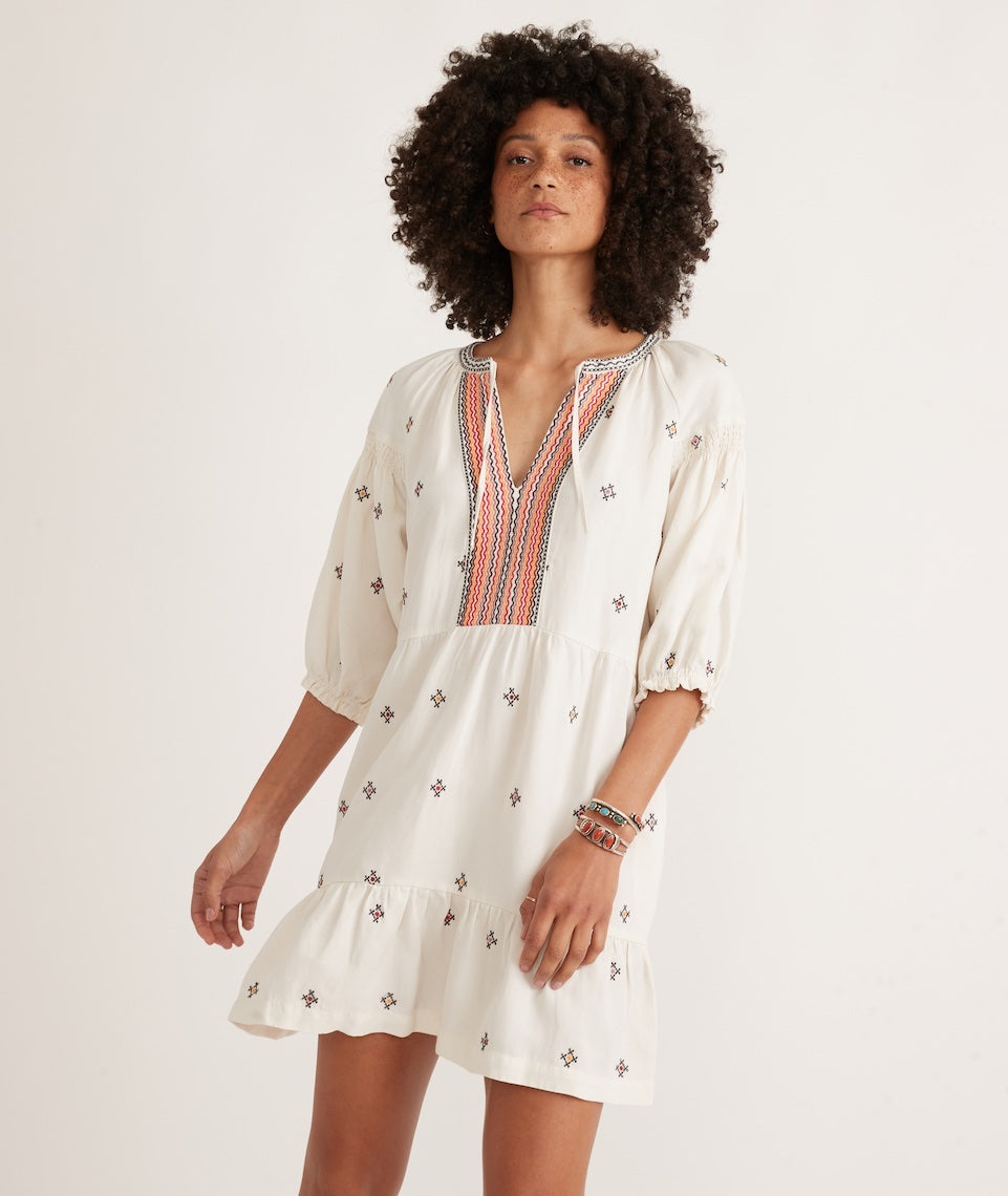 White peasant outlet mini dress