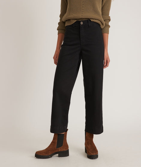 Bridget Slim Wide Leg Crop Pant in Phantom