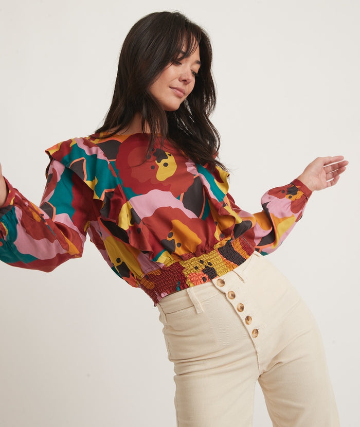 Brooklyn Blouse in Exploded Floral – Marine Layer