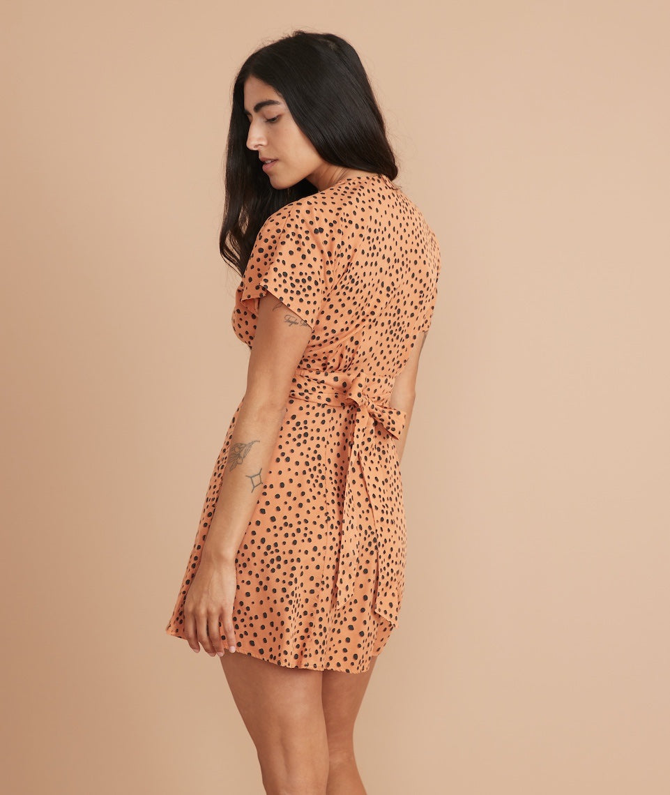 Marine Layer Camila Mini Dress Abstract Cheetah Print