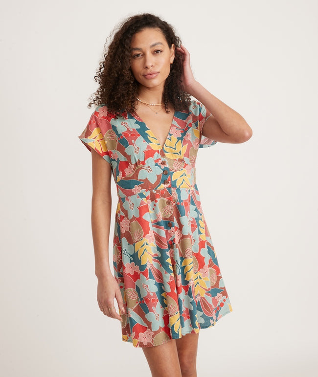 Camila Mini Dress in Hibiscus Floral – Marine Layer