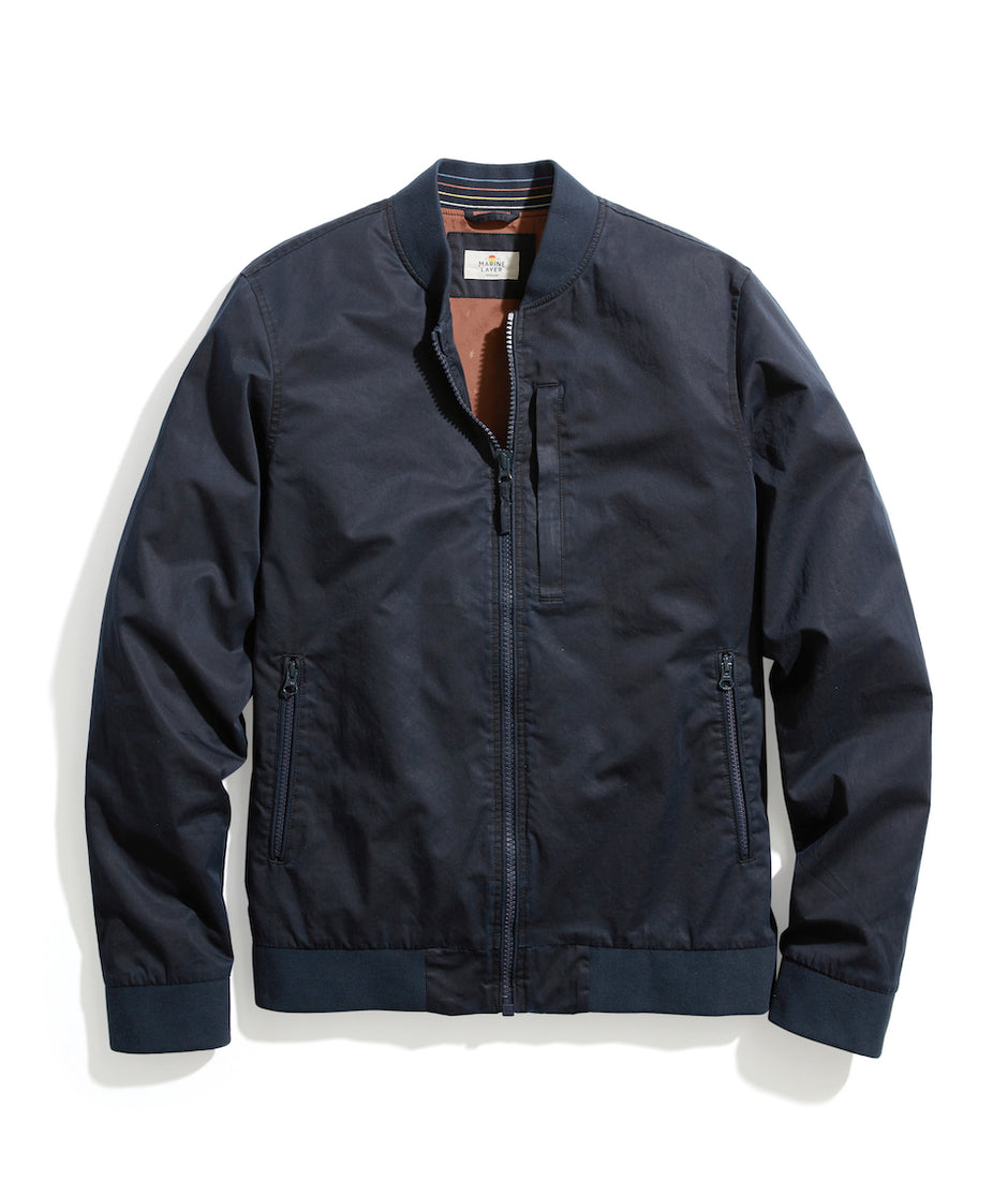Rossland Dry Wax Bomber in Blue Black