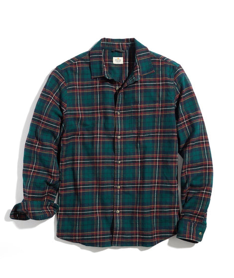Classic Fit Long Sleeve Balboa Stretch Button Down in Green Plaid
