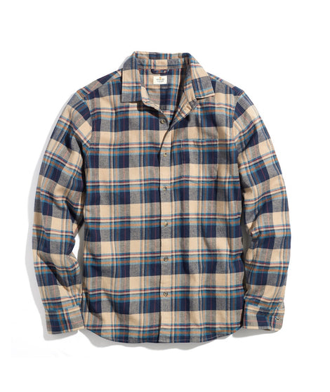 Classic Fit Long Sleeve Balboa Stretch Button Down in Oat Plaid