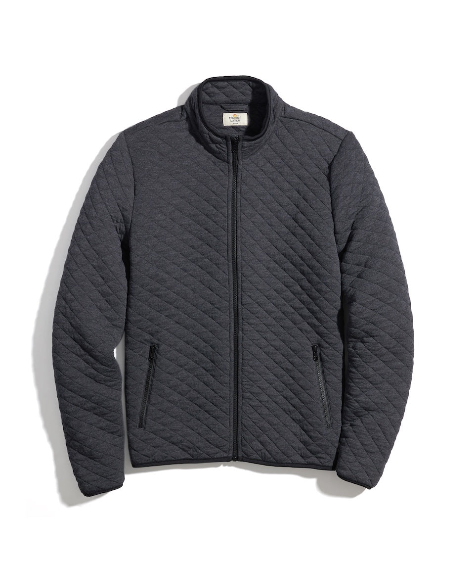 Marine Layer Men's Corbet Quilted Full Zip Hoodie