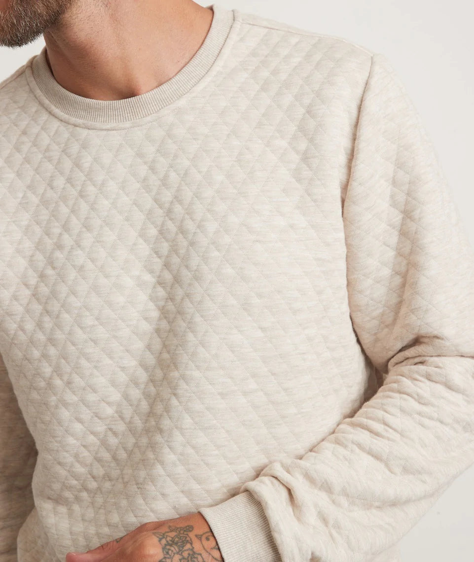 Men's Corbet Quilted Crewneck in Oat