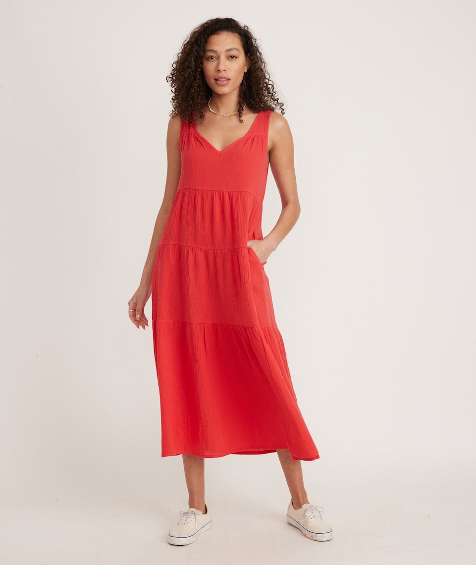 Red Bandhani Dress - Dimple Design Studio