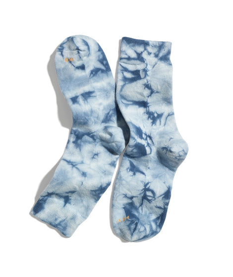 Crew Sock in Blue Tie Dye