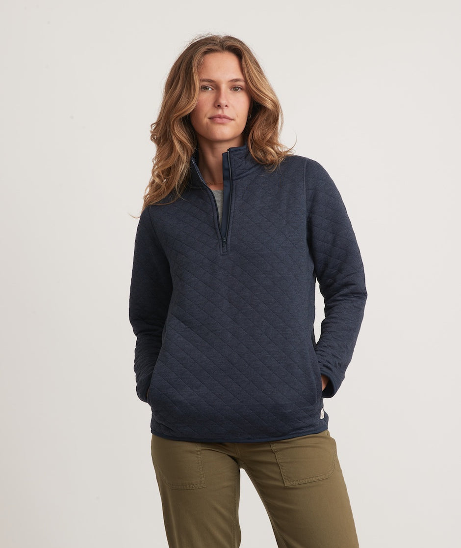 Women's Corbet Quarter Zip Pullover in Navy