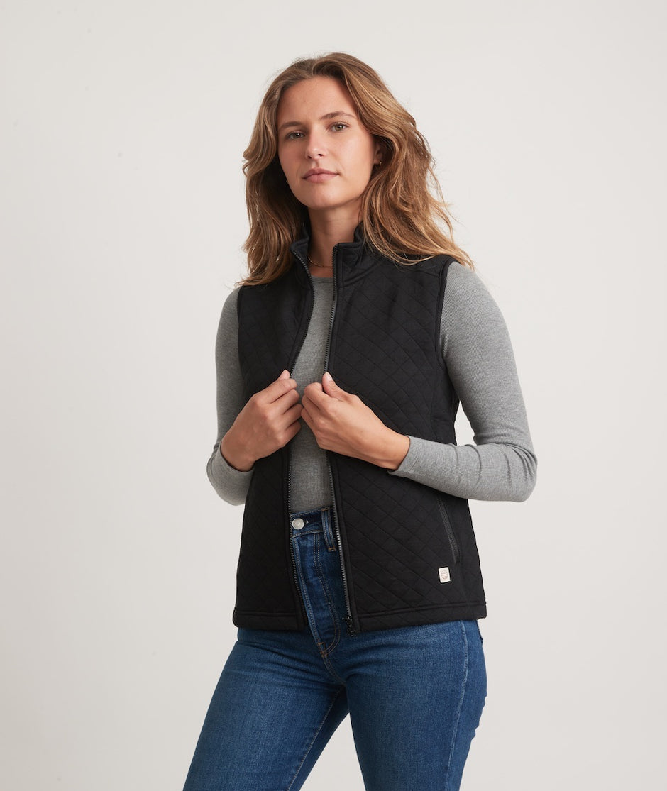 Women's Corbet Full Zip Vest in Black