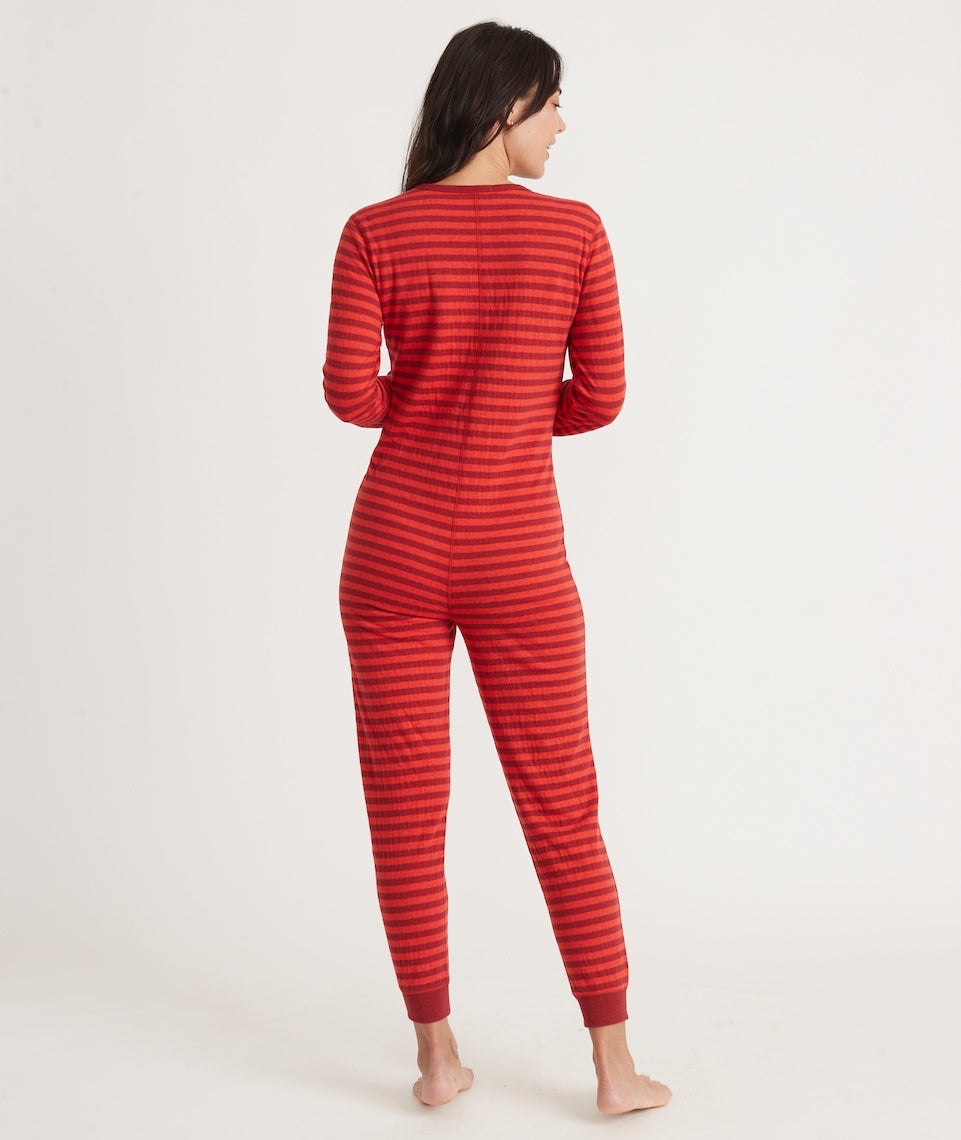 Red and white striped onesie top