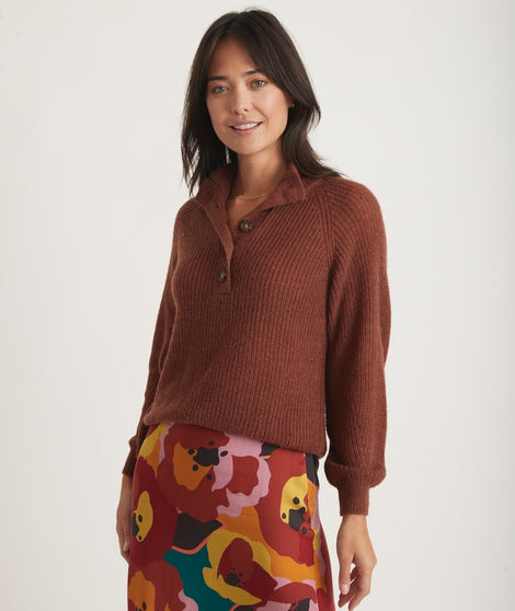 Evelyn Collared Pullover in Cinnamon