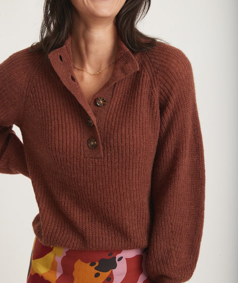Evelyn Collared Pullover in Cinnamon