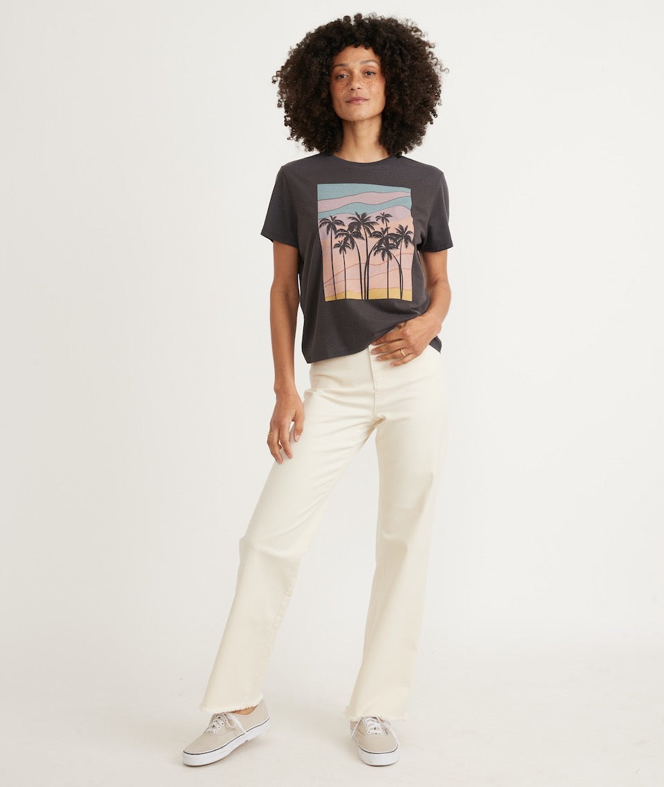 LAmade Lover Graphic Crop Band Tee with Give Back Women's Clothing : Xs