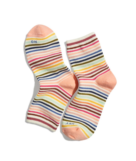 Hi-Ankle Sock in Rainbow Stripe