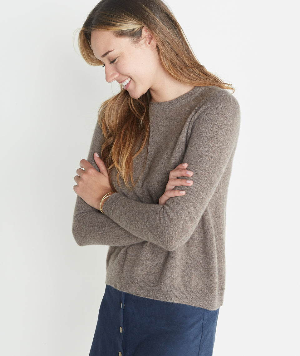 Holly Cashmere Swing Crewneck Sweater Marine Layer