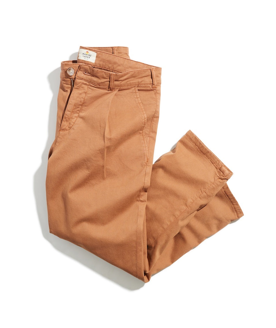 Hudson Relaxed Cropped Pant in Faded Chestnut