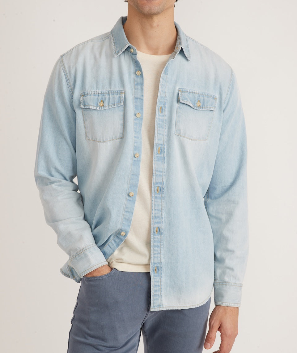 Hollister denim shirt mens top