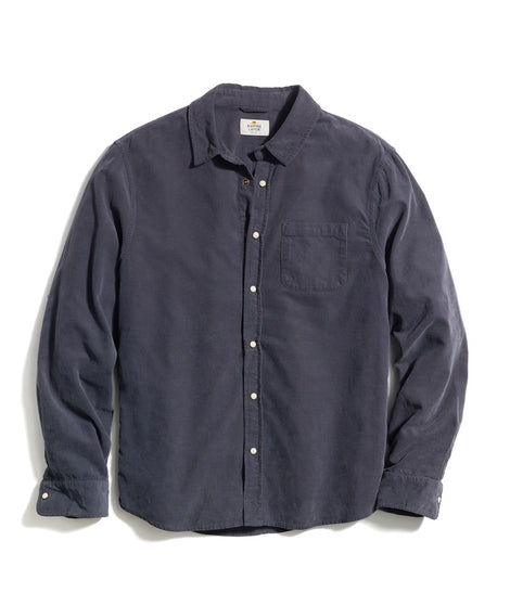 Long Sleeve Lightweight Snap Cord Shirt in Asphalt