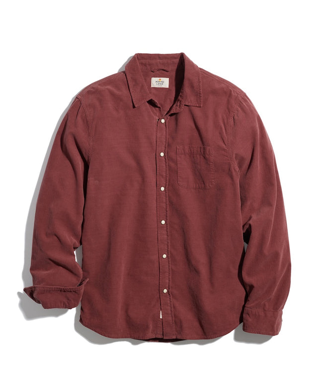 Beer Creek highway Long Sleeve Lightweight Snap Cord Shirt in Oxblood Red – Marine Layer