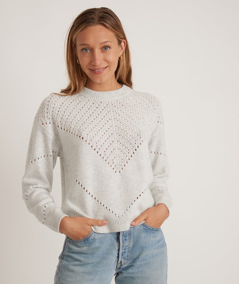 Olivia Crewneck Sweater in Light Grey Heather