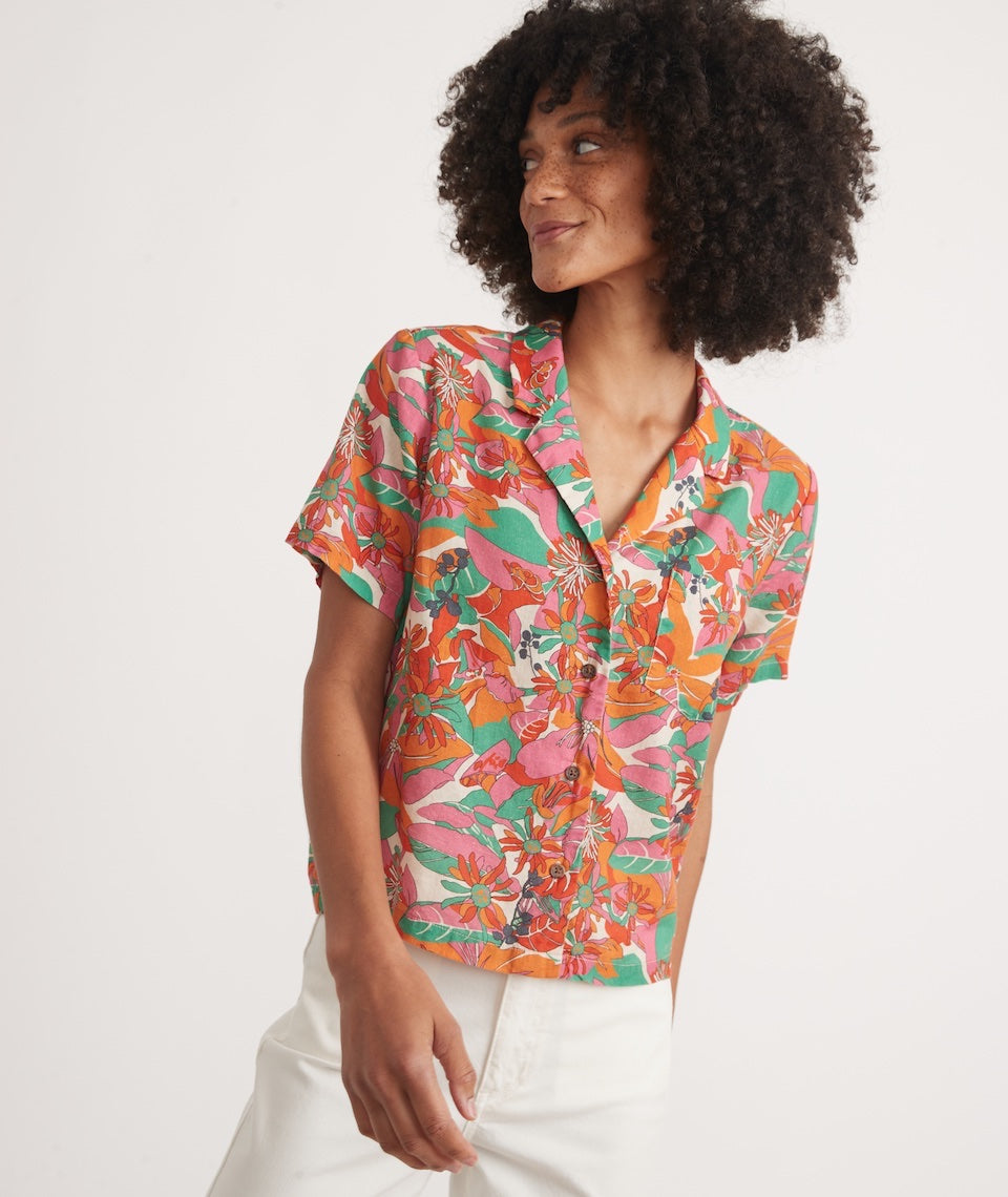 Lucy Resort Shirt in Vintage Floral Print – Marine Layer