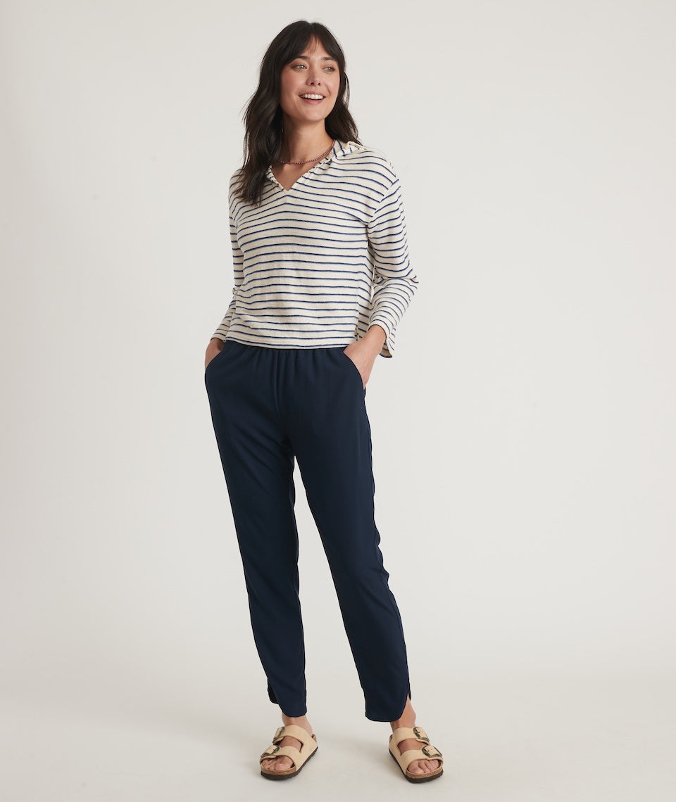 Tall Layer – Navy and Re-Spun Pant Petite Marine in Allison