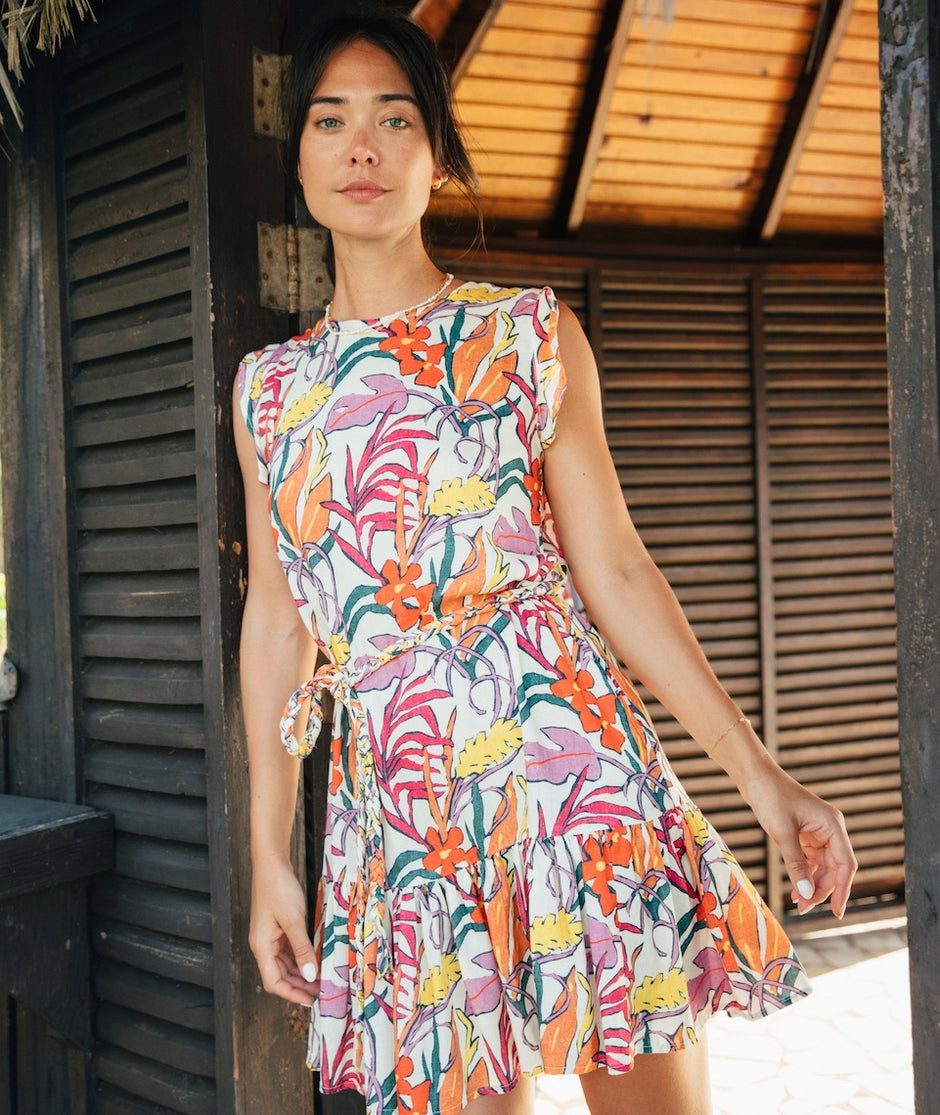 Laney Mini Dress in Tropical Floral