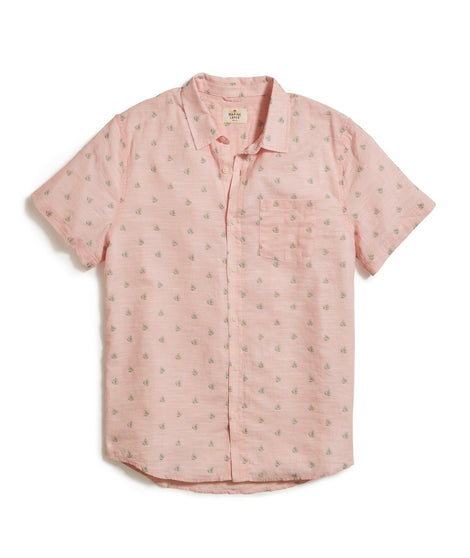 Lightweight Cotton Shirt in Pink Agave Print