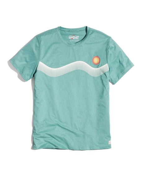 Re-Spun Sport Crew Graphic Tee in Deep Sea