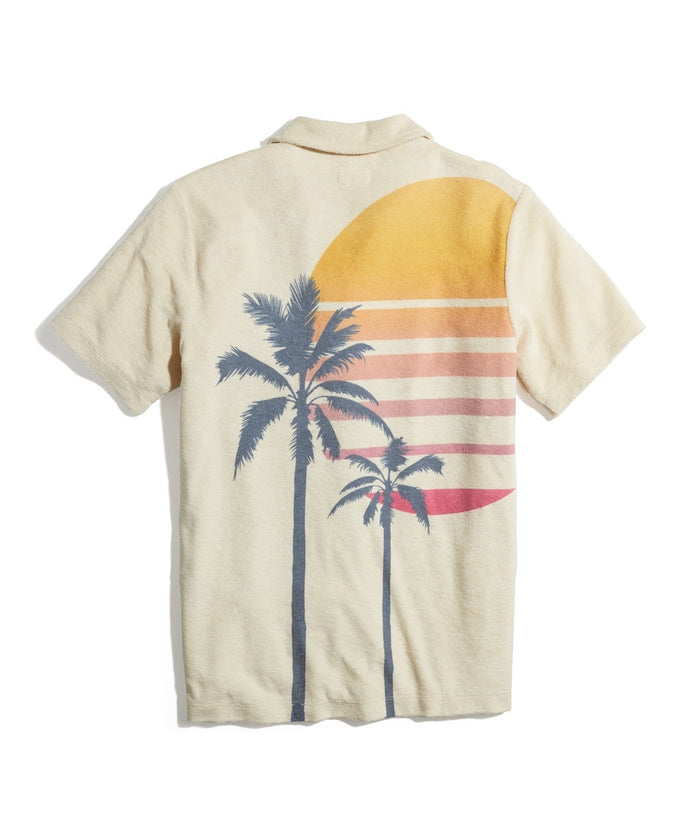 Short Sleeve Terry Out Resort Shirt in Creme Brulee Print – Marine Layer