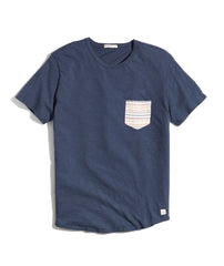 Saddle Hem Contrast Pocket Tee in Black Iris – Marine Layer