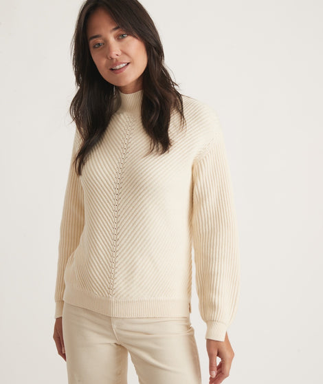 Skylar Turtleneck Sweater in Ivory