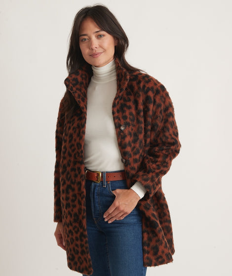 Stephanie Cocoon Coat in Cheetah