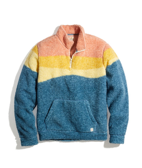 Half-Zip Fleece in Warm Sunset Wave