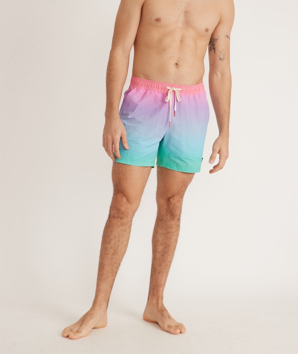 5 Swim Trunk in Pink/Green Ombre – Marine Layer