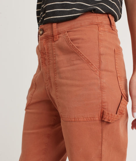 Maya Slim/Straight Utility Pant in Amber Brown