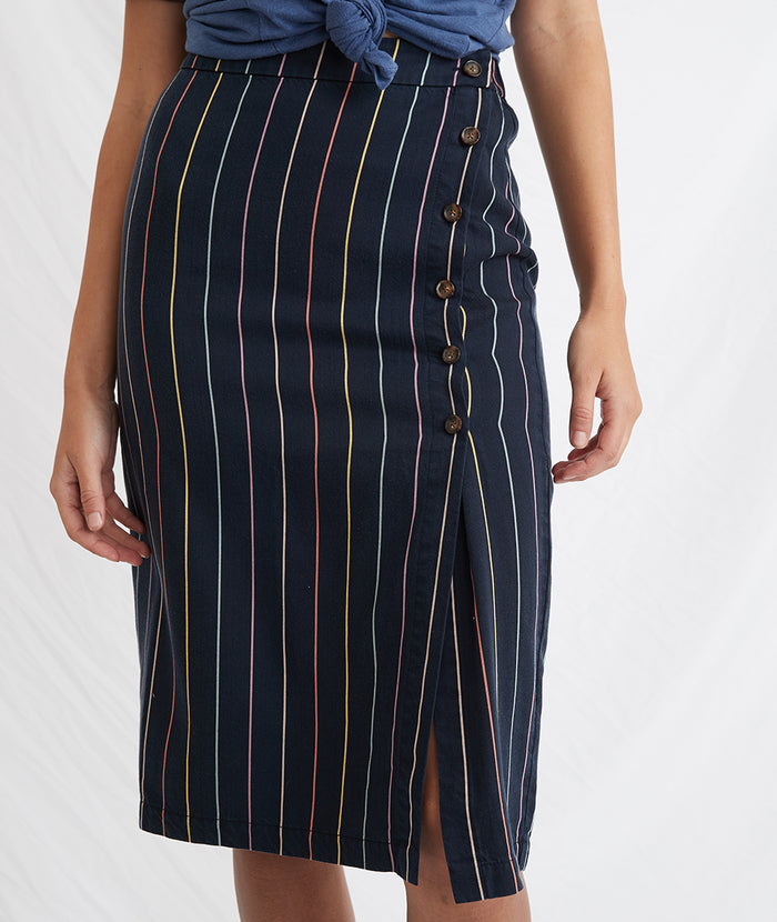 Cecille Skirt in Multi Stripe – Marine Layer