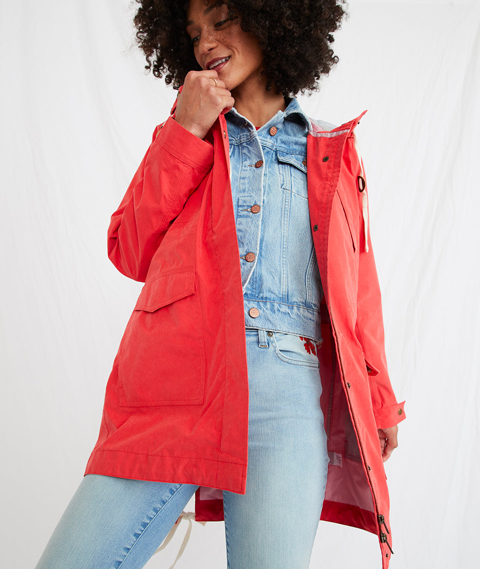 Milie Raincoat in Poppy Red – Marine Layer