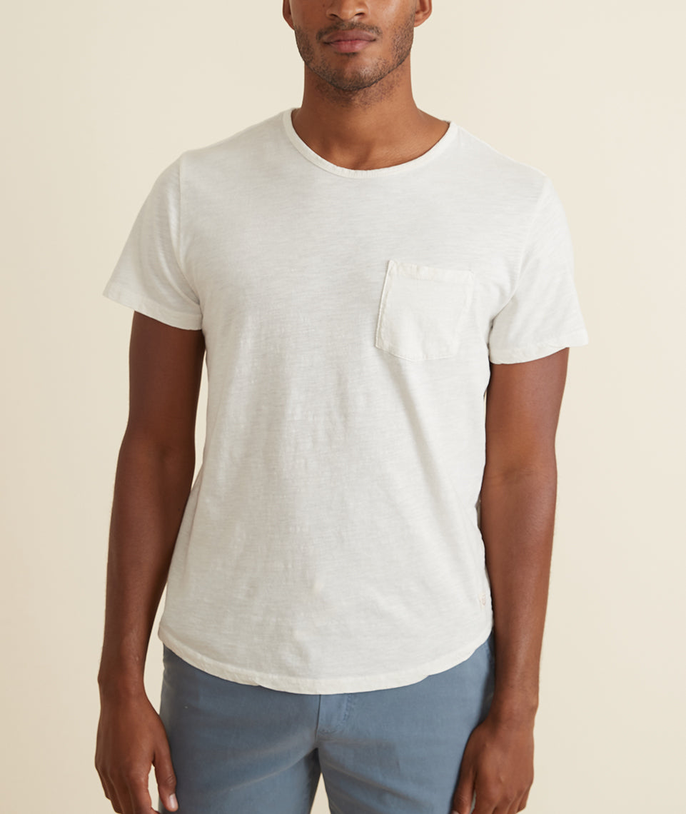 Xssential Racer Baby Pocket Tee in White