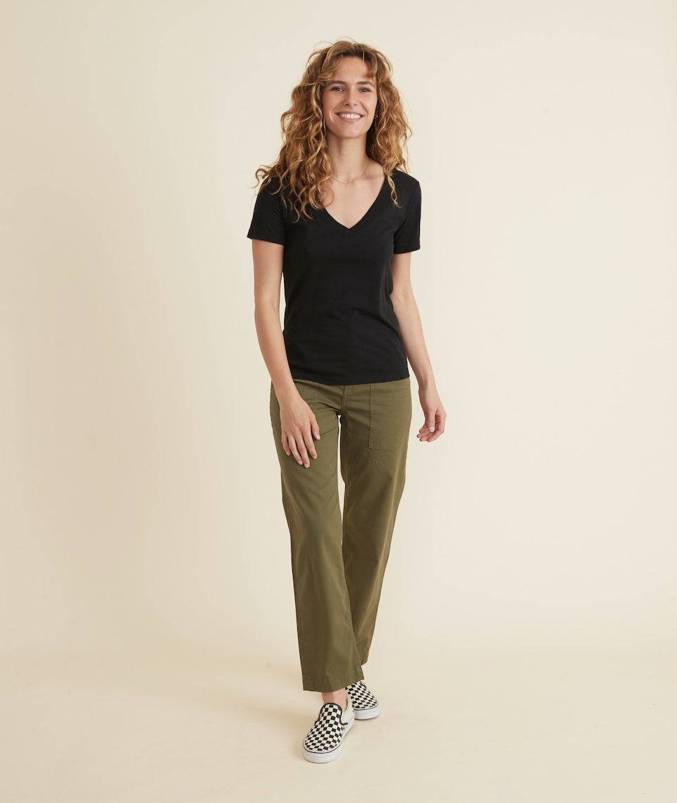Classic V-Neck Tee in Black – Marine Layer