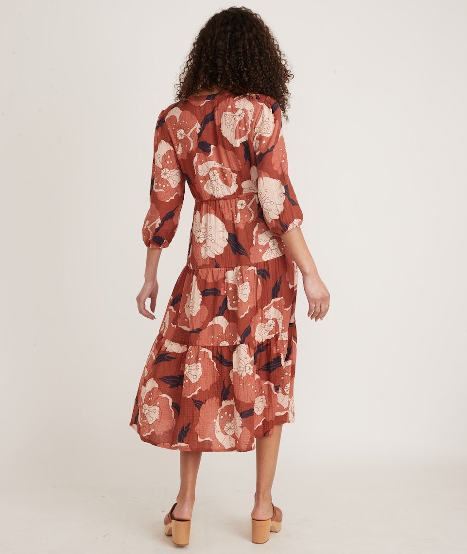 Willow belted floral print midi dress sale